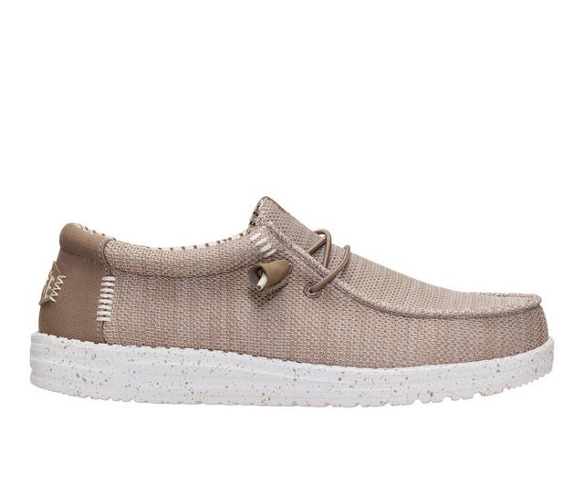 Men's HEYDUDE Wally SE Stretch Sox Boat Shoes in Brown color