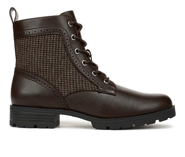 Women's LifeStride Lena Lace-up Boots in Chocolate Multi color
