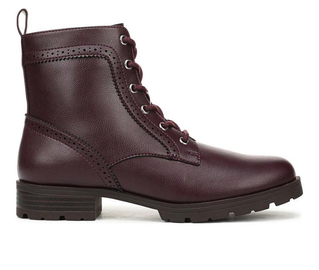 Women's LifeStride Lena Lace-up Boots in Chocolate Plum color