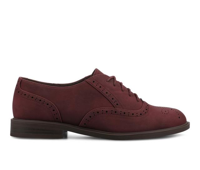 Women's Journee Collection Bria Oxfords in Oxblood color