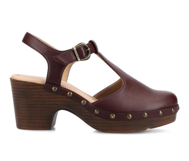 Women's Journee Collection Sicily Wedges in Oxblood color