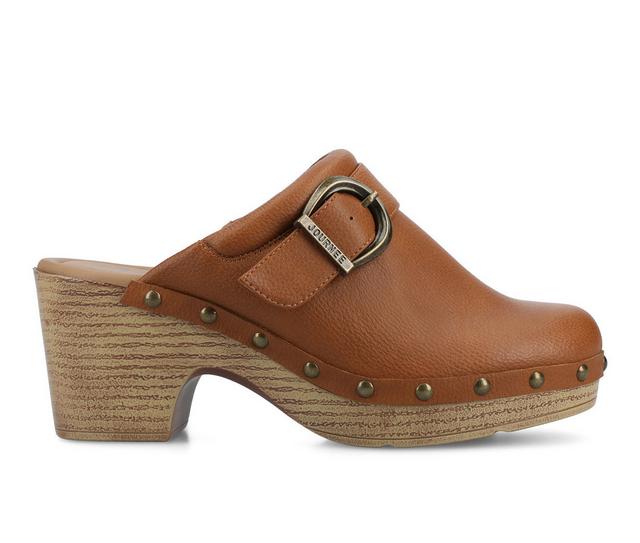 Women's Journee Collection Signey Clogs in Cognac color