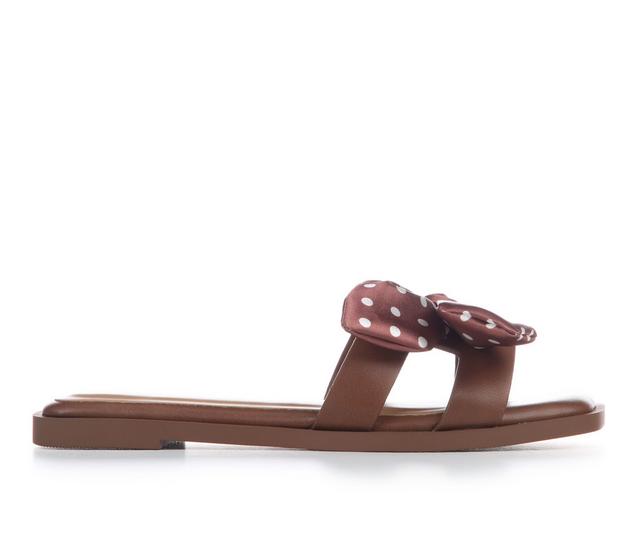 Women's Soda Ribbon-S Sandals in Brown/Wht Dots color