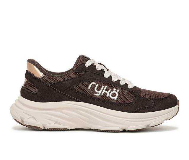 Women's Ryka Devine Max Classic Walking Shoes in Fudge Brown color