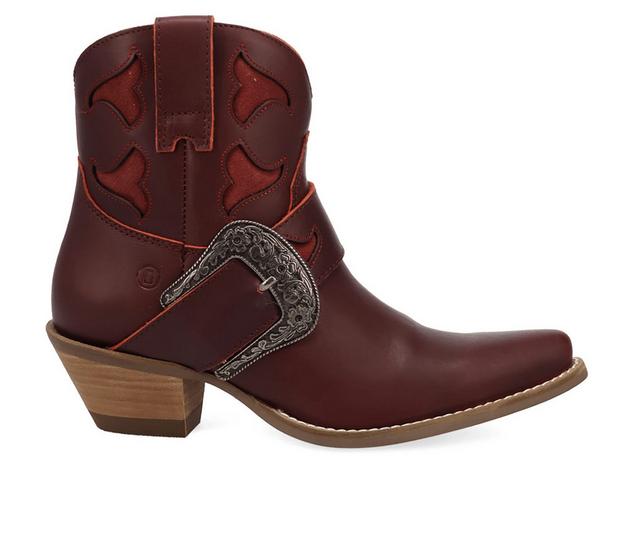 Women's Dingo Boot Saddle Up Western Boots in Burgundy color