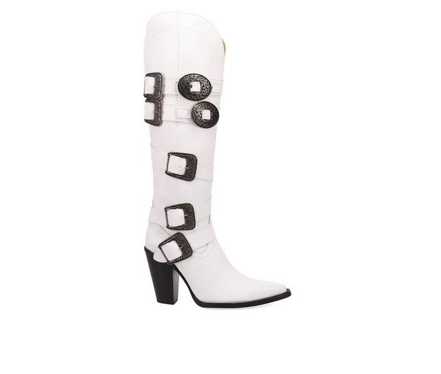 Women's Dingo Boot Spurwest Western Boots in White color