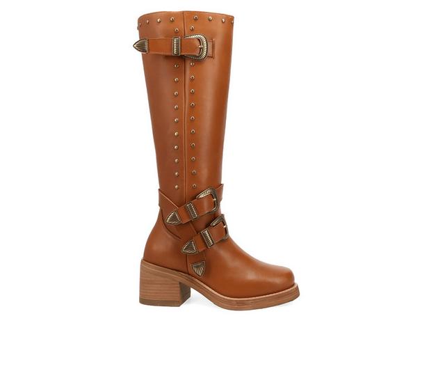 Women's Dingo Boot Fillmore Knee High Boots in Tan color