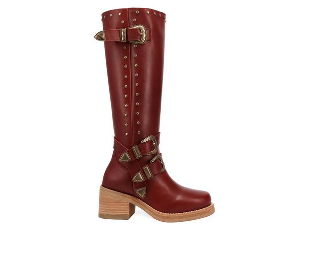 Women's Dingo Boot Fillmore Knee High Boots in Merlot color