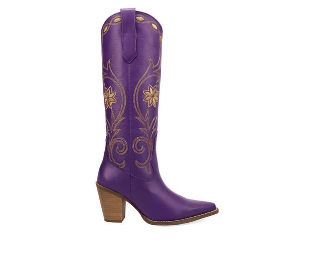 Women's Dingo Boot Miss Daisy Western Boots in Purple color