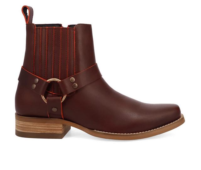 Men's Dingo Boot Rowdy Cowboy Boots in Burgundy color