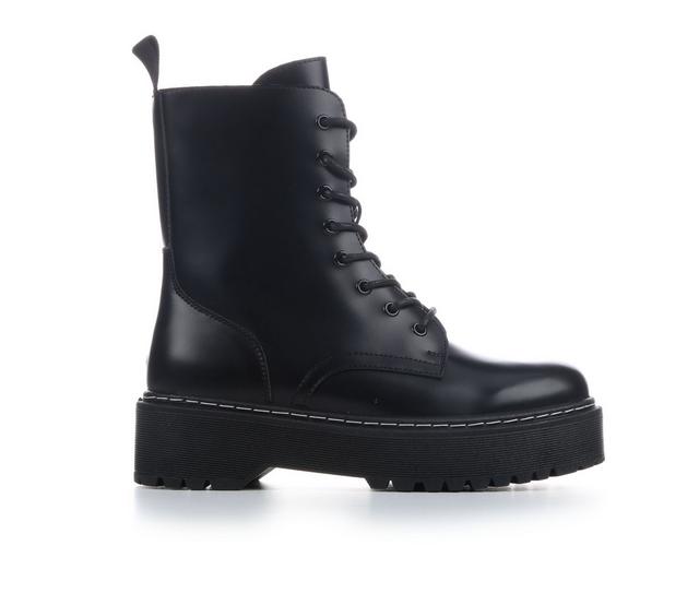 Women's Jellypop Ramsey Combat Boots in Black color