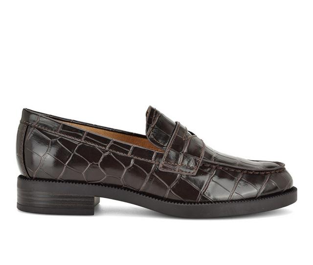 Women's Nine West Berg Loafers in Brown Croco color