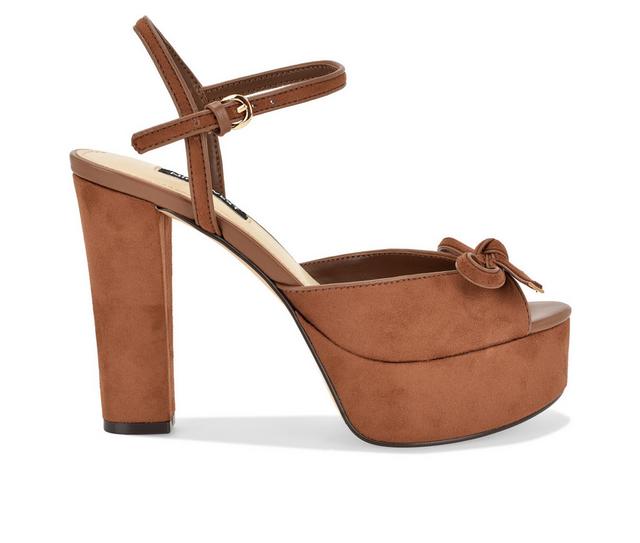 Women's Nine West Nessle Dress Sandals in Medium Brown color