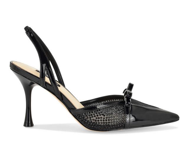 Women's Nine West Padell Heels in Black Patent color