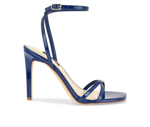 Women's Nine West Penelope Heeled Sandals in Blue Patent color