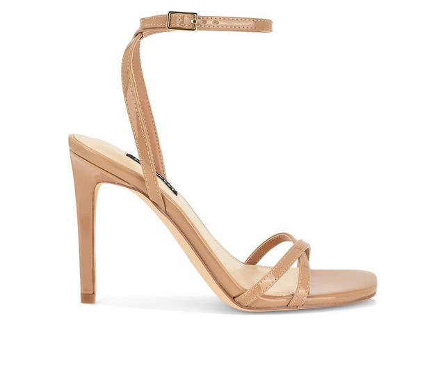 Women's Nine West Penelope Heeled Sandals in Natural Patent color