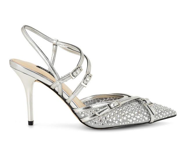 Women's Nine West Pertee Heels in Silver color