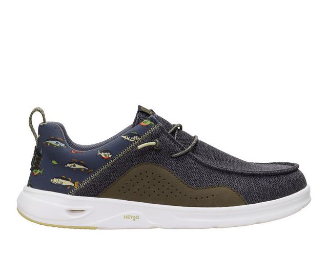 Men's HEYDUDE Wally Hey 2.0 Fishing Water Shoes in Black/Oyster color