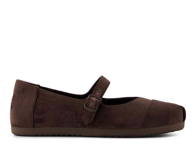 TOMS Alpargata Mary Jane Flats in Dark Brown color