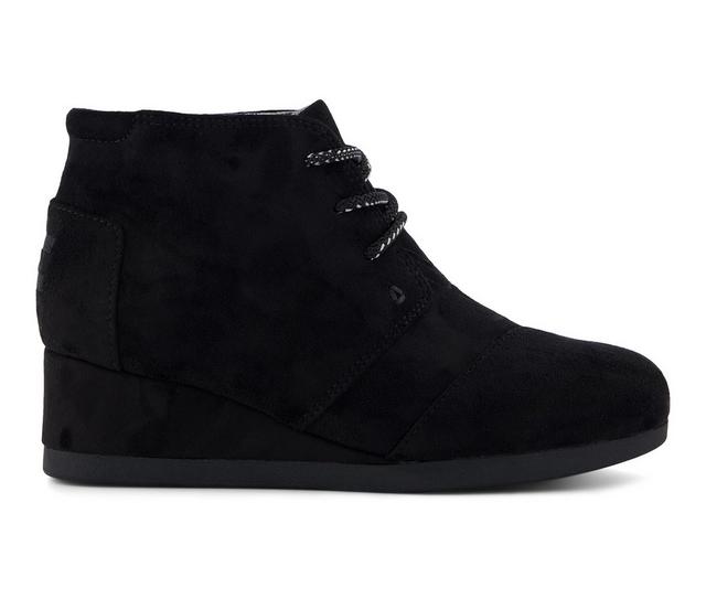 Girls' TOMS Little Kid & Big Kid Desert Plus Wedge Booties in Black color