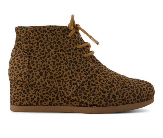 Girls' TOMS Little Kid & Big Kid Desert Plus Wedge Booties in Leopard color