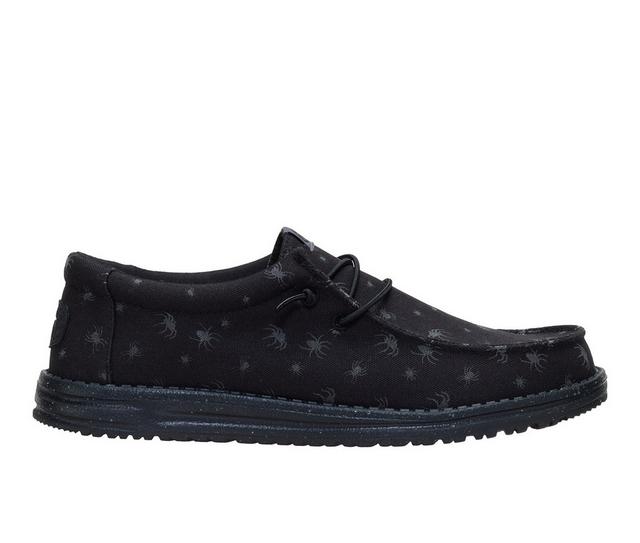 Men's HEYDUDE Wally Halloween Spiders Casual Shoes in Black color