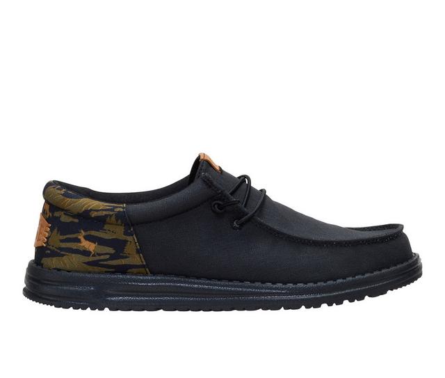 Men's HEYDUDE Wally Funk Outdoor Casual Shoes in Black Camo color