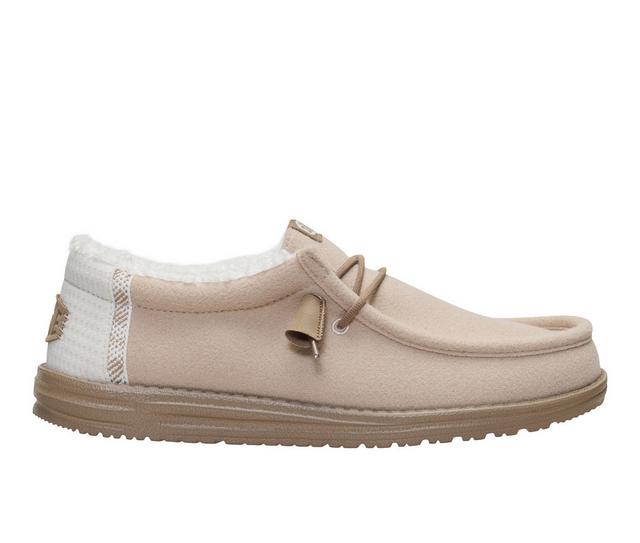 Men's HEYDUDE Wally Warmth Wool Casual Shoes in Poppy Seed color