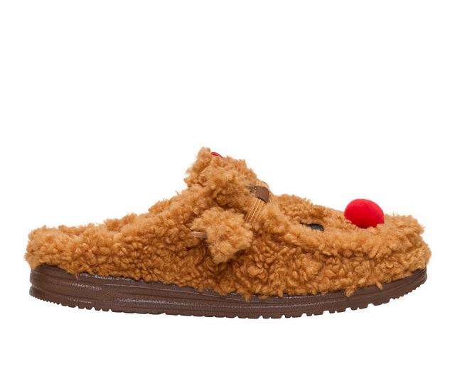Men's HEYDUDE Wally Slip Cozy Casual Shoes in Reindeer Brown color