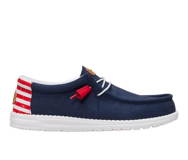 Men's HEYDUDE Wally Americana II Casual Shoes in Navy color