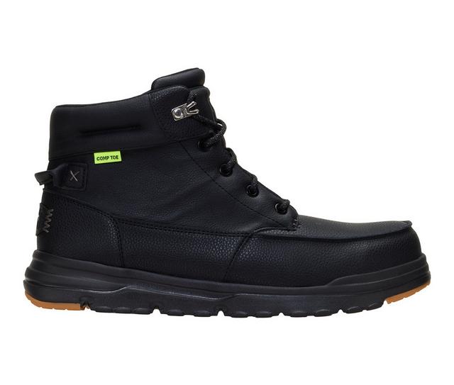 Men's HEYDUDE Bradley II Composite Toe Work Boots in Black color