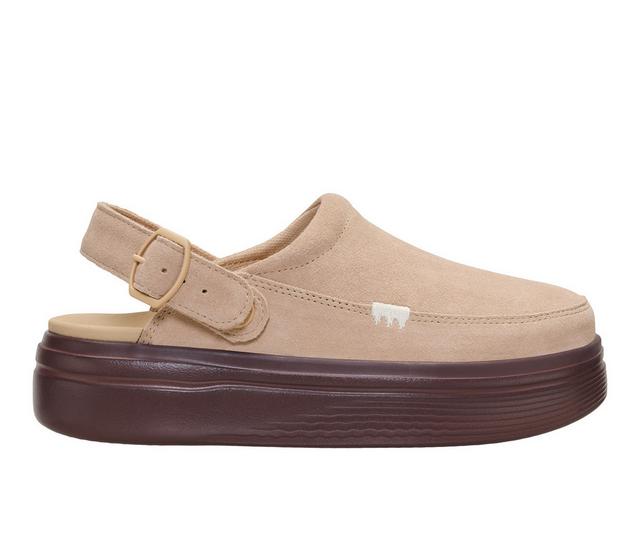 Women's HEYDUDE Austin Lift Clog Clogs in Sesame color