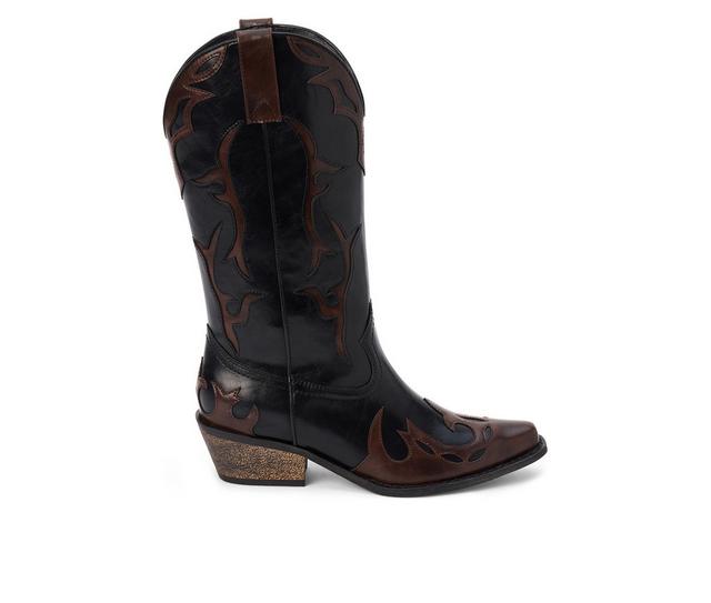 Women's Coconuts by Matisse Wylie Western Boots in Black/Coffee color