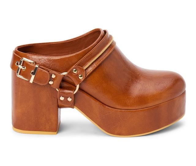 Women's Beach by Matisse Sawyer Heeled Clogs in Cognac color