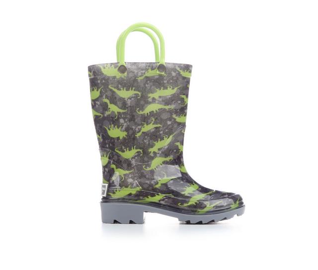 Kids' London Fog Toddlers' Sven T Rain Boots in Grey/Lime color