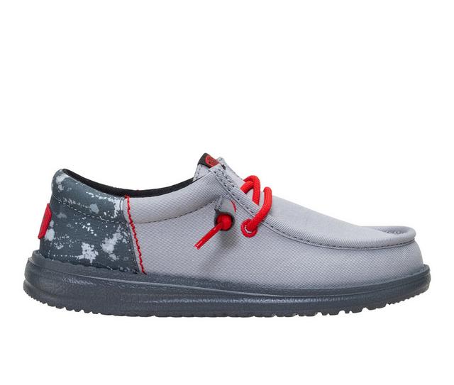 Boys' HEYDUDE Little Kid & Big Kid Wally Funk Splatter in Grey/Red color