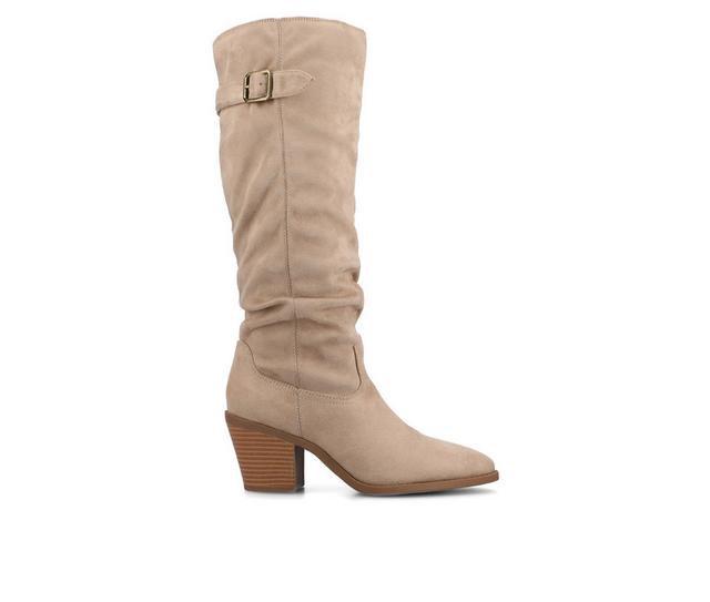 Women's Journee Collection Kaleah Wide Calf Knee High Boots in Taupe color