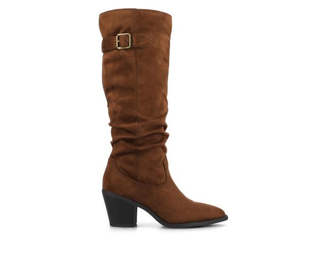 Women's Journee Collection Kaleah Wide Calf Knee High Boots in Brown color