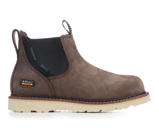 Women's Ariat Women's Rebar Wedge Chelsea WTP CT Work Boots in Grey color