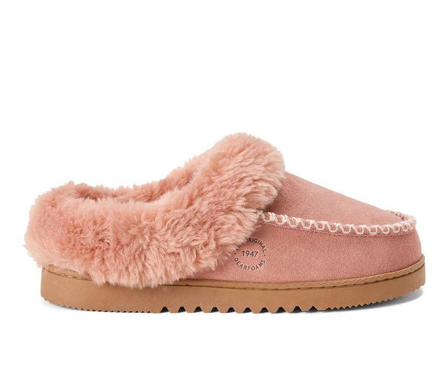 Women's Dearfoams Blaine Slippers in Dusty Pink color