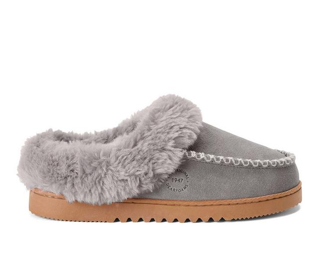 Women's Dearfoams Blaine Slippers in Medium Grey color