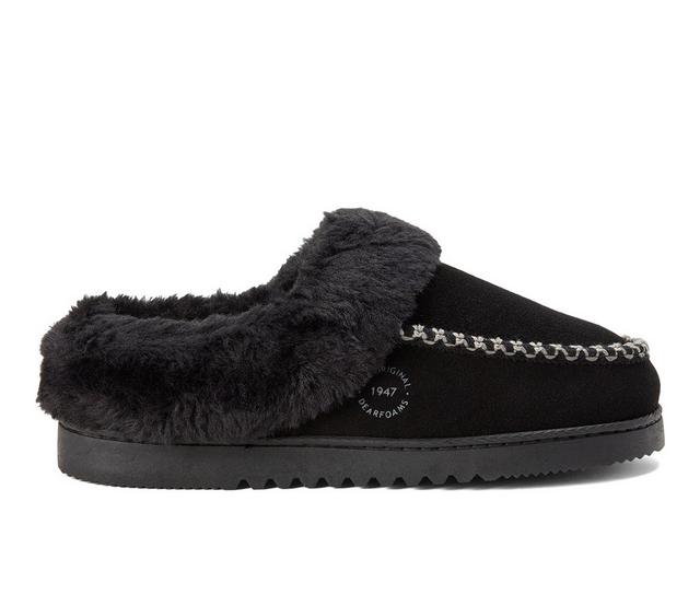 Women's Dearfoams Blaine Slippers in Black color