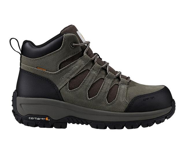 Carhartt Dearborn Mid WP Composite Toe Work Boots in Greige color