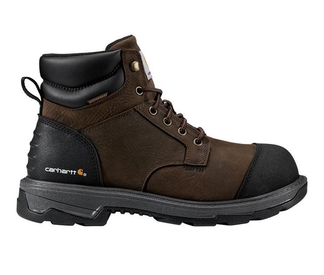 Carhartt Hamilton 6" Waterproof Comp Toe Work Boots in Dark Brown color