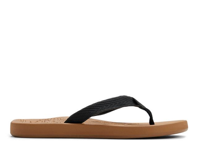 Women's Roxy Deeliah III Flip-Flops in Open Black color
