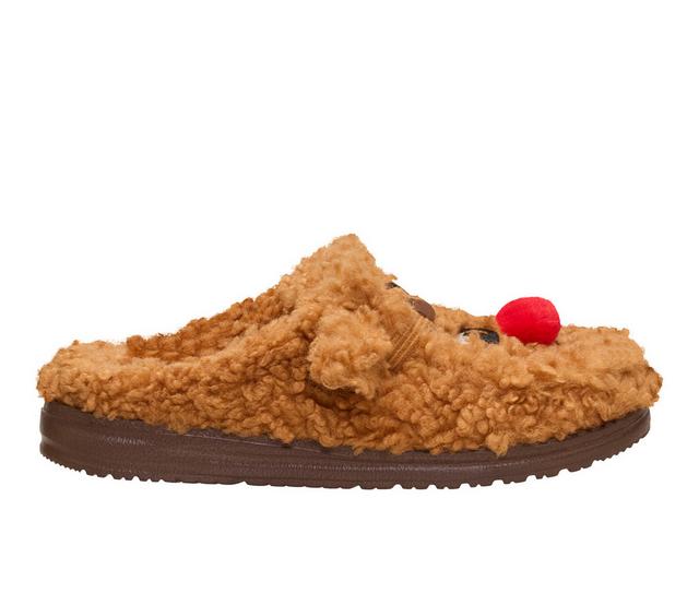 Women's HEYDUDE Wendy Slipper Cozy Reindeer in Brown/Multi color