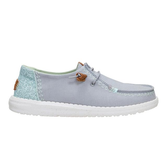 Women's HEYDUDE Wendy Boho Butterfly Casual Shoes in Grey/Green color