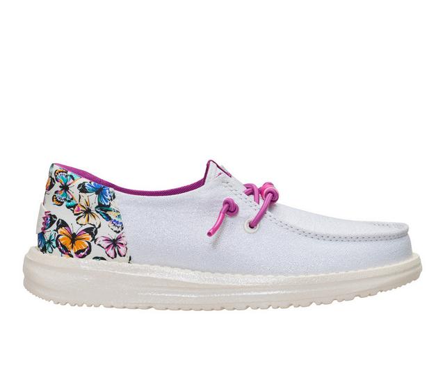 Girls' HEYDUDE Little Kid Wally Funk Butterfly Casual Shoes in Iredescent color