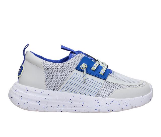 Girls' HEYDUDE Little Kid Sirroco Youth Play Stretch Sox Sneakers in Grey/White color