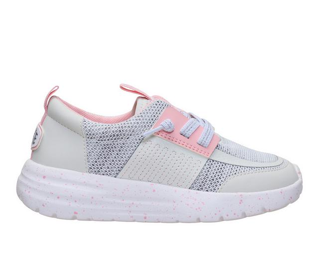 Girls' HEYDUDE Little Kid Sirroco Youth Play Stretch Sox Sneakers in Grey/Pink color